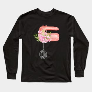 Peach Hand Mixer Kitchen Cooking Tool Long Sleeve T-Shirt